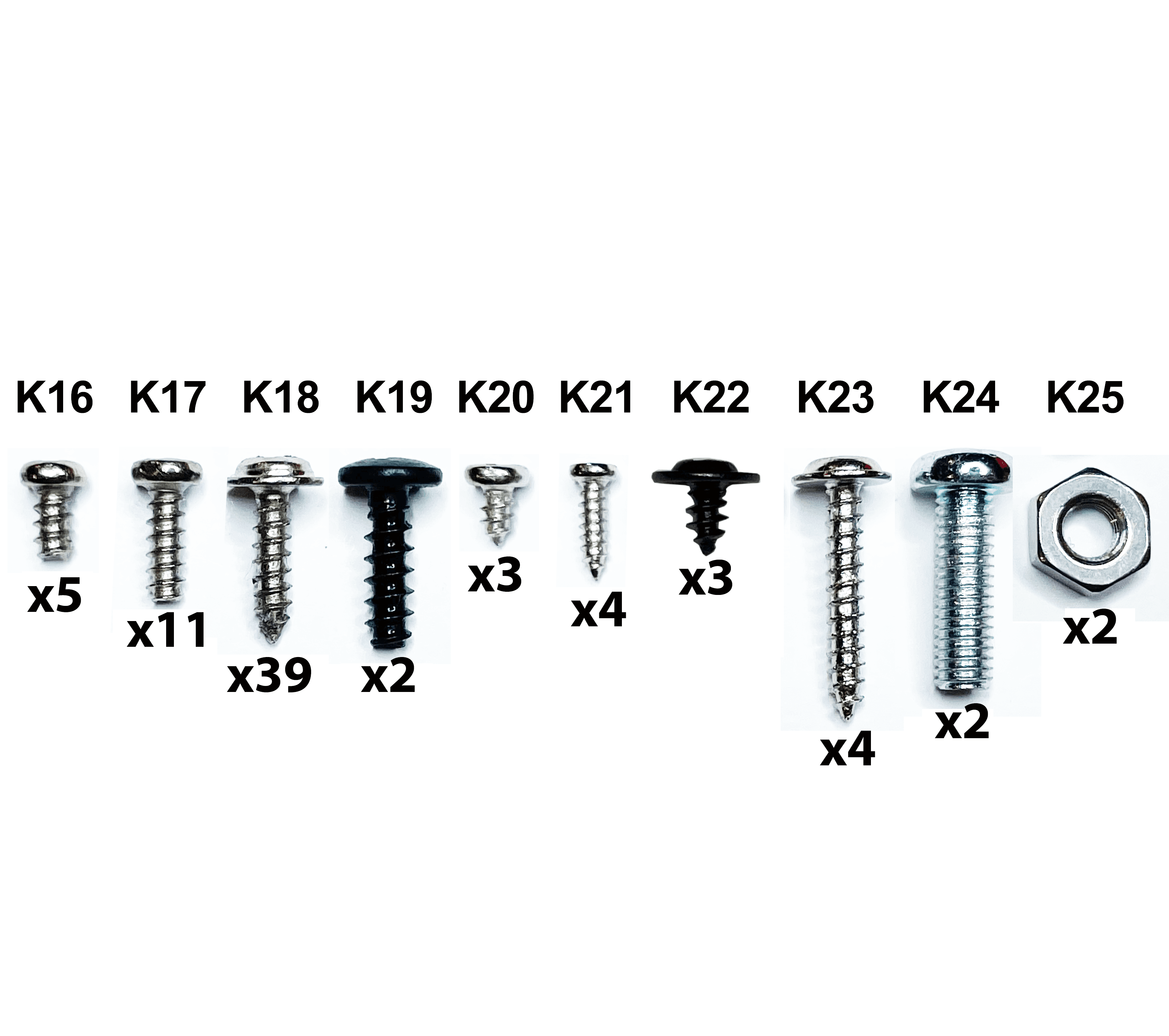 K16 to K25 Fixings