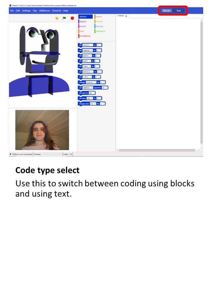 Ohbot App Tour, page 6 of 10