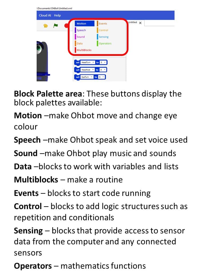 Ohbot App Tour, page 7 of 10