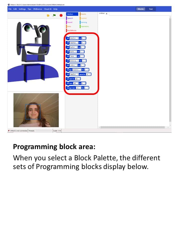 Ohbot App Tour, page 8 of 10