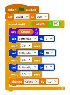 Code moving Picoh's mouth while counting