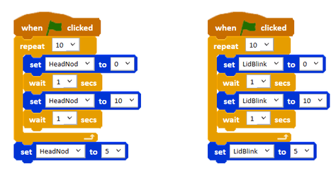 Picture showing two green flag blocks