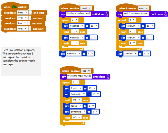 Code with several broadcasts running in sequence