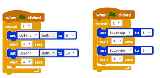 Code making Picoh yawn and blink at the same time