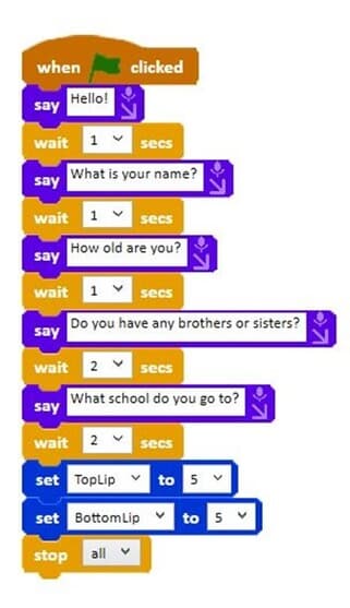 Code making Picoh talk and move