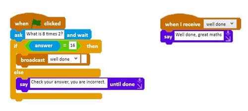 Code broadcasting a custom message
