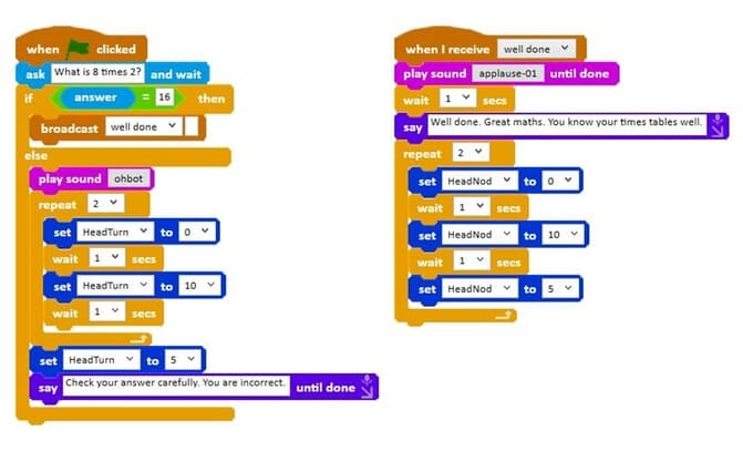 Broadcast code with sound and head nod