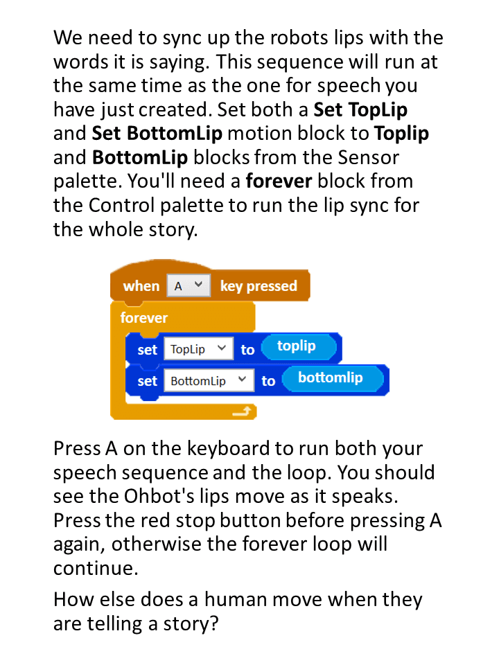Digital Tales: Ohbot App walkthrough, page 5 of 9