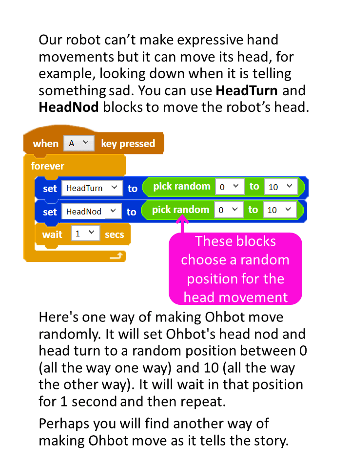 Digital Tales: Ohbot App walkthrough, page 6 of 9