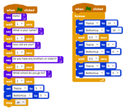 Picture showing speech combined with movement blocks