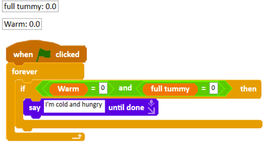 Code creating a condition that checks two variables