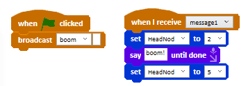 Broadcast program with a mismatched message name