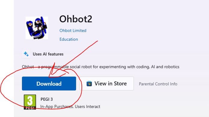 2. In the Microsoft Store listing click 'Download' and wait for the installation