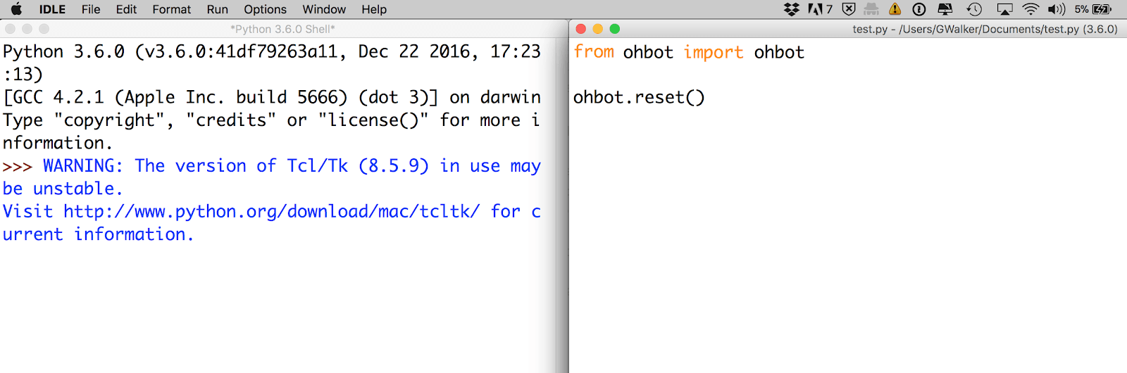 Python code example