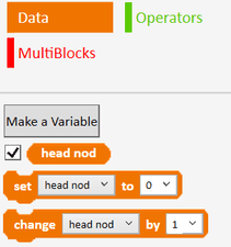 Making a variable called head nod