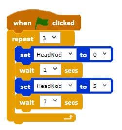Code repeating a head nod