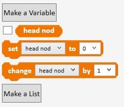 Creating a variable called head nod