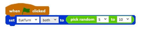 Demonstration code for random eye movement