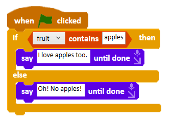 Using the contains operator inside an if command