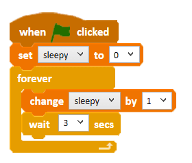 Making a variable called sleepy