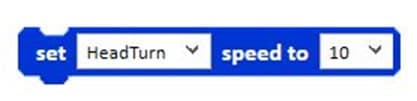 The set speed to instruction on the Motion palette