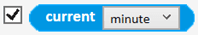 The current block drop down menu