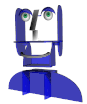 Ohbot simulation telling a nose joke