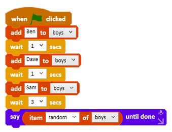 Creating a list with Data, Make a List