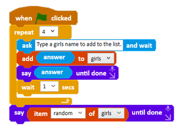 Adding an item to a list using the ask command