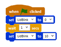 Code blocks for a single Ohbot blink