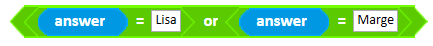 Code using the OR operator block